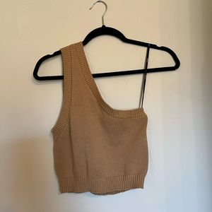 One shoulder knitted sweater